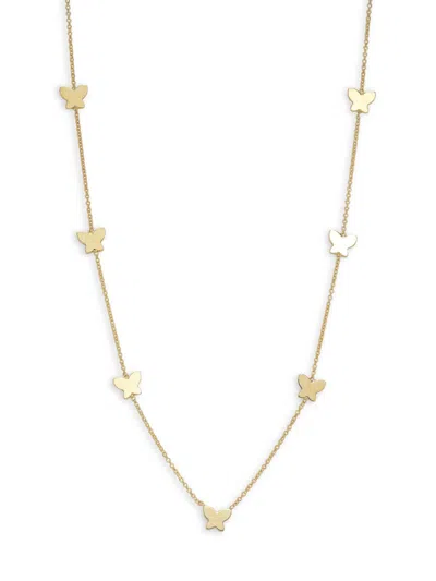 Saks Fifth Avenue Made In Italy Women's 14k Yellow Gold Butterfly Station Chain Necklace