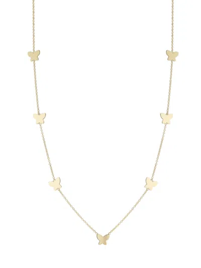 Saks Fifth Avenue Made In Italy Women's 14k Yellow Gold Butterfly Station Chain Necklace