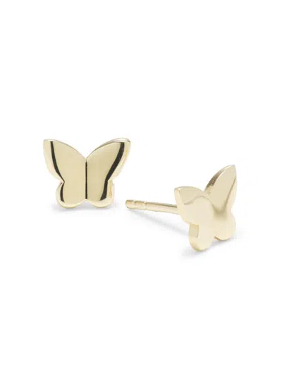 Saks Fifth Avenue Made In Italy Women's 14k Yellow Gold Butterfly Stud Earring