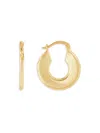 Saks Fifth Avenue Made In Italy Women's 14k Yellow Gold Chunky Huggie Earrings In Yellow Gold