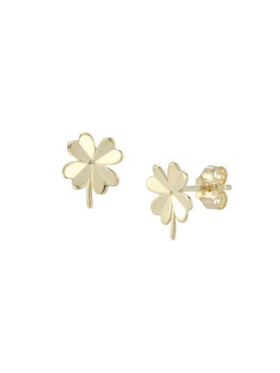 Saks Fifth Avenue Made In Italy Women's 14k Yellow Gold Clover Stud Earrings