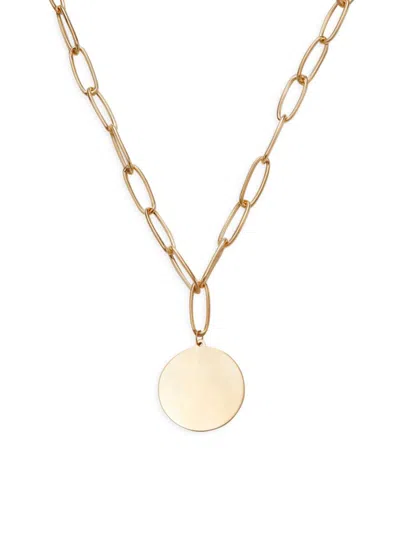 Saks Fifth Avenue Made In Italy Women's 14k Yellow Gold Coin Pendant Necklace