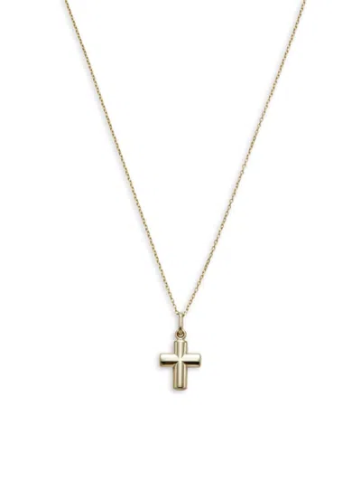 Saks Fifth Avenue Made In Italy Women's 14k Yellow Gold Cross Pendant Necklace