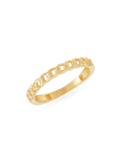 Saks Fifth Avenue Made In Italy Women's 14k Yellow Gold Curb Chain Band Ring