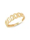 SAKS FIFTH AVENUE MADE IN ITALY WOMEN'S 14K YELLOW GOLD CURB CHAIN RING