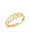 Saks Fifth Avenue Made In Italy Women's 14k Yellow Gold Curb Chain Ring In Yellow Gold