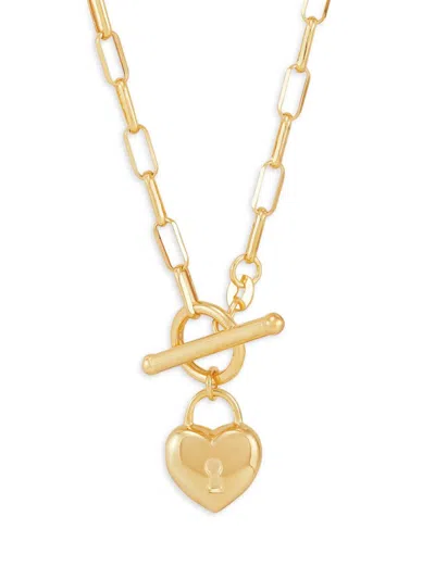 Saks Fifth Avenue Made In Italy Women's 14k Yellow Gold Dangle Heart Toggle Necklace