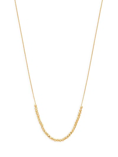 Saks Fifth Avenue Made In Italy Women's 14k Yellow Gold Diamond Cut Ball Chain Necklace