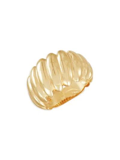Saks Fifth Avenue Made In Italy Women's 14k Yellow Gold Dome Croissant Ring