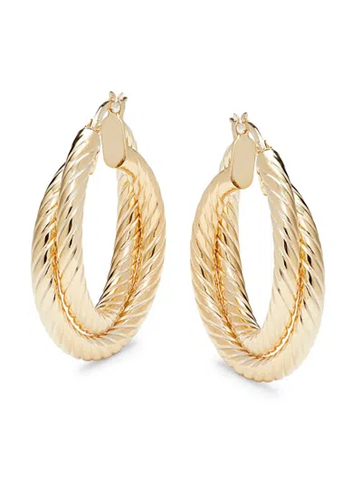 Saks Fifth Avenue Made In Italy Women's 14k Yellow Gold Double Tube Hoop Earrings