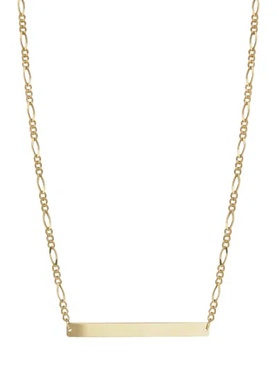 Saks Fifth Avenue Made In Italy Women's 14k Yellow Gold Figaro Chain Bar Necklace