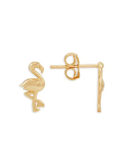 Saks Fifth Avenue Made In Italy Women's 14k Yellow Gold Flamingo Stud Earrings
