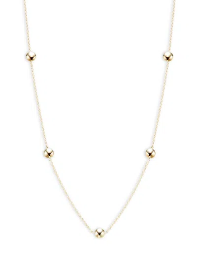 Saks Fifth Avenue Made In Italy Women's 14k Yellow Gold Flat Button Station Chain Necklace