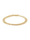SAKS FIFTH AVENUE MADE IN ITALY WOMEN'S 14K YELLOW GOLD FLAT CURB CHAIN BRACELET