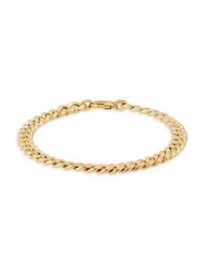 Saks Fifth Avenue Made In Italy Women's 14k Yellow Gold Flat Curb Chain Bracelet