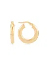 Saks Fifth Avenue Made In Italy Women's 14k Yellow Gold Flat Hoop Earrings In Yellow Gold