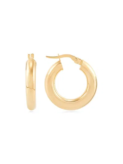 Saks Fifth Avenue Made In Italy Women's 14k Yellow Gold Flat Hoop Earrings