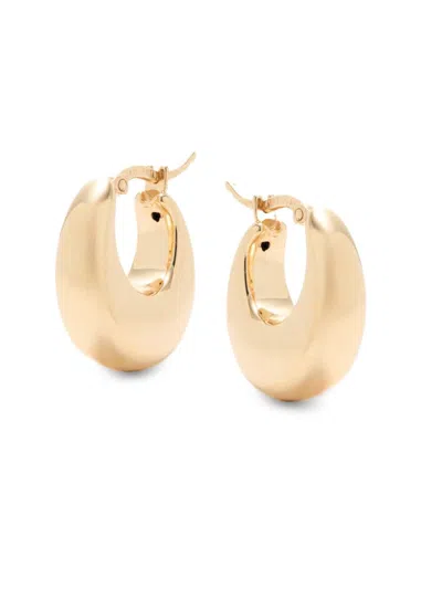 Saks Fifth Avenue Made In Italy Women's 14k Yellow Gold Graduated Hoop Earrings In Black