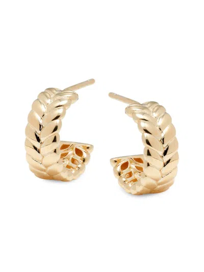 Saks Fifth Avenue Made In Italy Women's 14k Yellow Gold Half Hoop Earrings