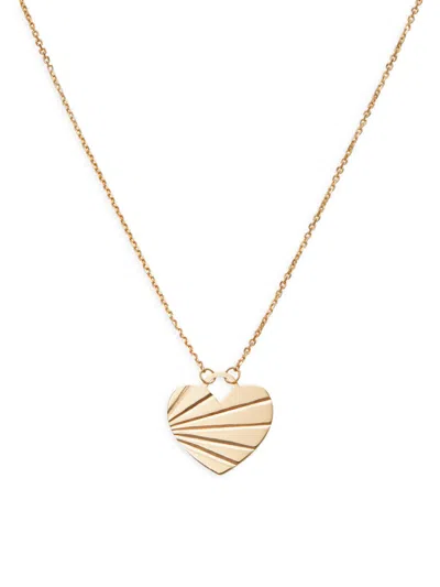 Saks Fifth Avenue Made In Italy Women's 14k Yellow Gold Heart Pendant Necklace