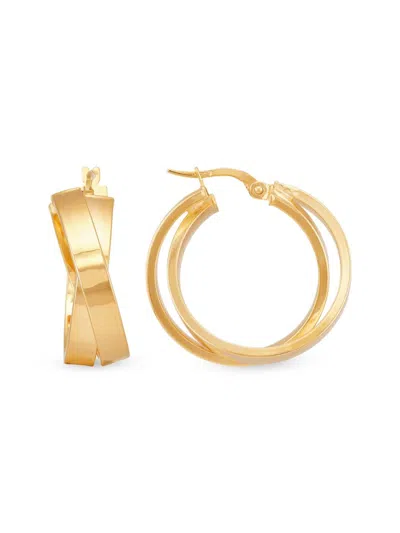 Saks Fifth Avenue Made In Italy Women's 14k Yellow Gold Hoop Earrings