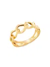 SAKS FIFTH AVENUE MADE IN ITALY WOMEN'S 14K YELLOW GOLD INTERLOCK CHAIN BAND RING