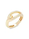 SAKS FIFTH AVENUE MADE IN ITALY WOMEN'S 14K YELLOW GOLD INTERLOCK RING