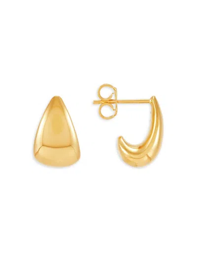 Saks Fifth Avenue Made In Italy Women's 14k Yellow Gold J Half Hoop Earrings