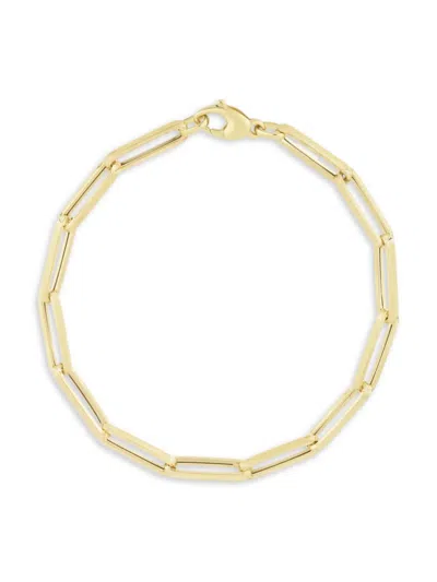 Saks Fifth Avenue Made In Italy Women's 14k Yellow Gold Large Paperclip Chain Bracelet