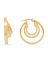 SAKS FIFTH AVENUE MADE IN ITALY WOMEN'S 14K YELLOW GOLD LAYERED DROP EARRINGS