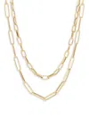 SAKS FIFTH AVENUE MADE IN ITALY WOMEN'S 14K YELLOW GOLD LAYERED PAPERCLIP CHAIN NECKLACE