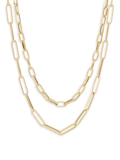 Saks Fifth Avenue Made In Italy Women's 14k Yellow Gold Layered Paperclip Chain Necklace