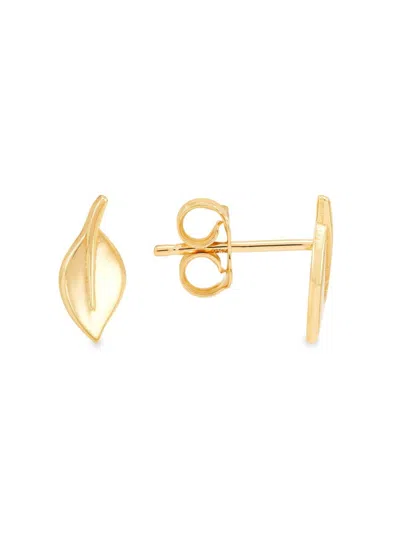 Saks Fifth Avenue Made In Italy Women's 14k Yellow Gold Leaf Stud Earrings