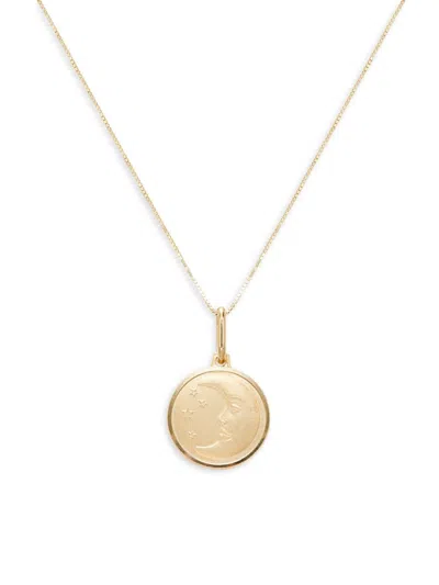 Saks Fifth Avenue Made In Italy Women's 14k Yellow Gold Moon Face Pendant Necklace