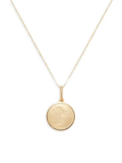 Saks Fifth Avenue Made In Italy Women's 14k Yellow Gold Moon Pendant Necklace