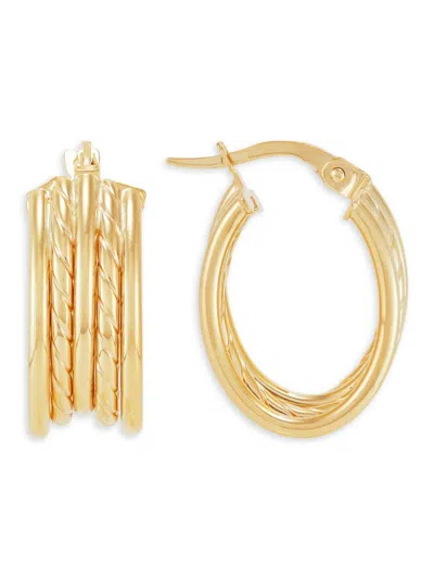 Saks Fifth Avenue Made In Italy Women's 14k Yellow Gold Multi Strand Hoop Earrings