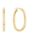 Saks Fifth Avenue Made In Italy Women's 14k Yellow Gold Oblong Hoop Earrings In Yellow Gold