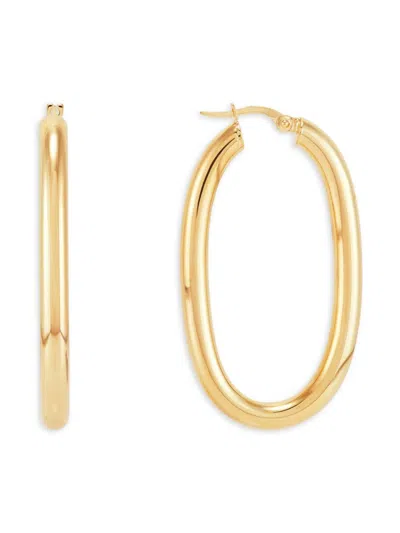 Saks Fifth Avenue Made In Italy Women's 14k Yellow Gold Oblong Hoop Earrings