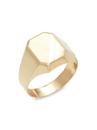Saks Fifth Avenue Made In Italy Women's 14k Yellow Gold Octagon Signet Ring