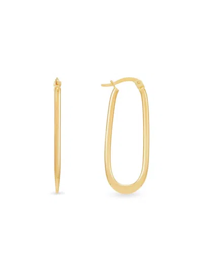 Saks Fifth Avenue Made In Italy Women's 14k Yellow Gold Oval Hoop Earrings