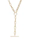 Saks Fifth Avenue Made In Italy Women's 14k Yellow Gold Oval Link Lariat Necklace/17" In Gold
