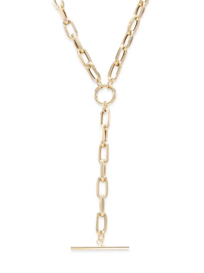 Saks Fifth Avenue Made In Italy Women's 14k Yellow Gold Oval Link Lariat Necklace/17"