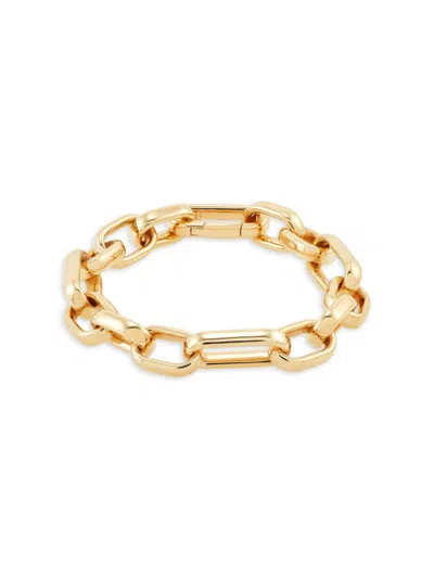 Saks Fifth Avenue Made In Italy Women's 14k Yellow Gold Oval Paperclip Link Bracelet