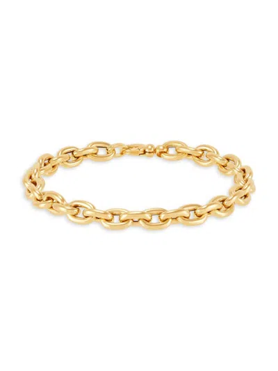 Saks Fifth Avenue Made In Italy Women's 14k Yellow Gold Oval Rolo Chain Bracelet