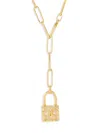 SAKS FIFTH AVENUE MADE IN ITALY WOMEN'S 14K YELLOW GOLD PADLOCK LARIAT NECKLACE