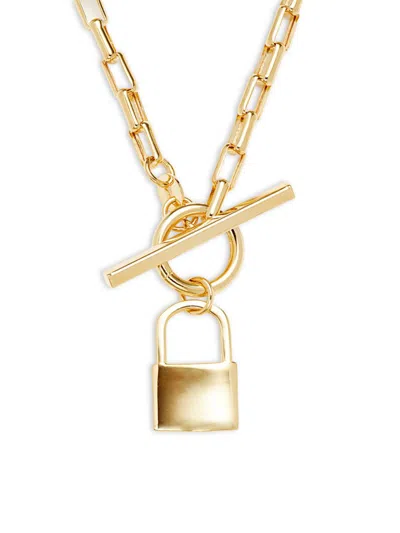Saks Fifth Avenue Made In Italy Women's 14k Yellow Gold Padlock Toggle Pendant Necklace