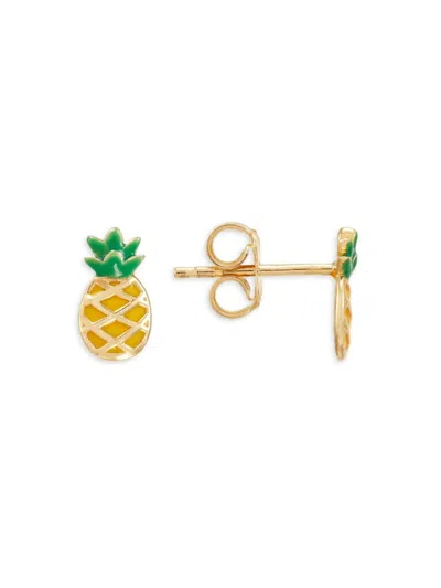 Saks Fifth Avenue Made In Italy Women's 14k Yellow Gold Pineapple Stud Earrings
