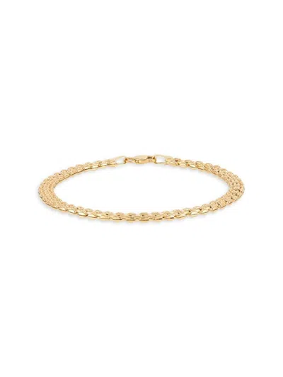 Saks Fifth Avenue Made In Italy Women's 14k Yellow Gold Rectangle Link Chain Bracelet
