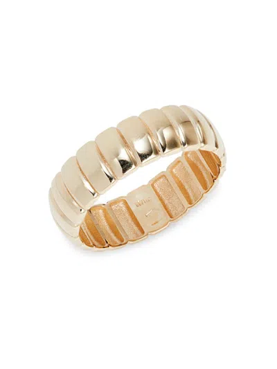 Saks Fifth Avenue Made In Italy Women's 14k Yellow Gold Ribbed Band Ring