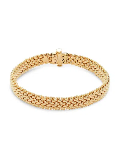 Saks Fifth Avenue Made In Italy Women's 14k Yellow Gold Rice Grain Link Bracelet
